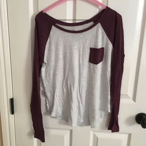 Red and off white shirt